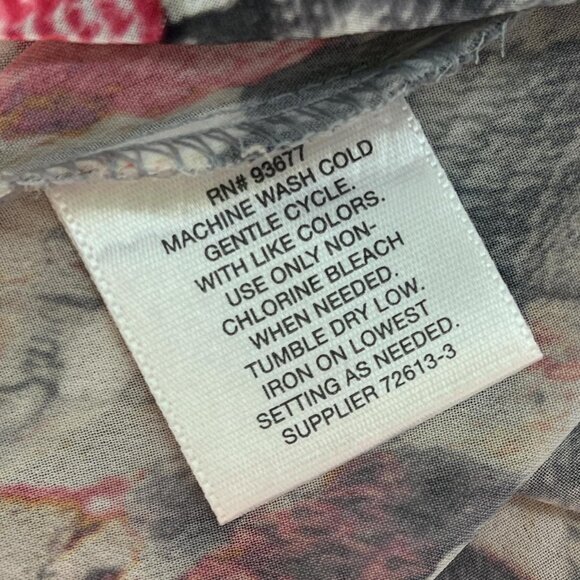 Liz Claiborne Petite Snake Print Sheer Long Sleeve Top Size PXL - Picture 4 of 5